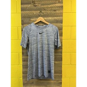 Nike Pro Blue Heathered Short Sleeve Active Training Shirt 859216-405 Mens S